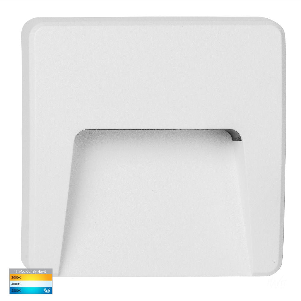Buy Outdoor Step Lights Australia Seefore Square LED Step Light White 3CCT - HV3222T-WHT