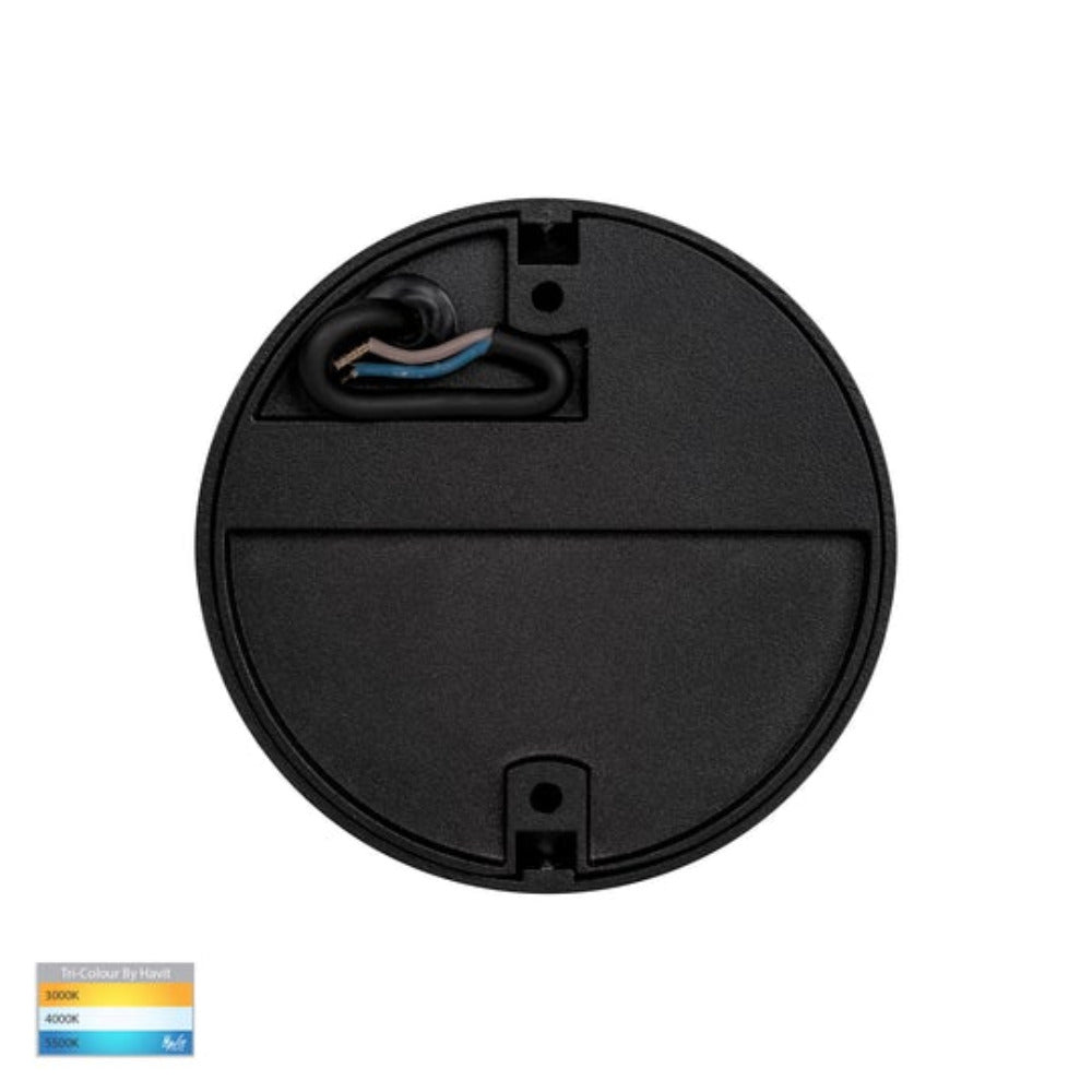 Buy Outdoor Step Lights Australia Fino Round LED Outdoor Step Light 3W Black 3CCT - HV3268T-BLK-12V-RND