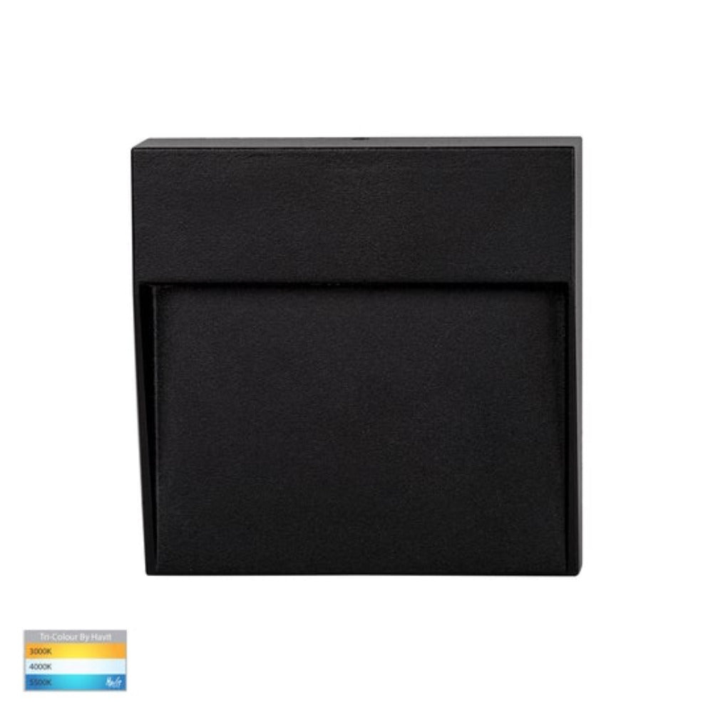 Buy Outdoor Step Lights Australia Fino Square LED Outdoor Step Light 3W Black 3CCT - HV3268T-BLK-12V-SQ