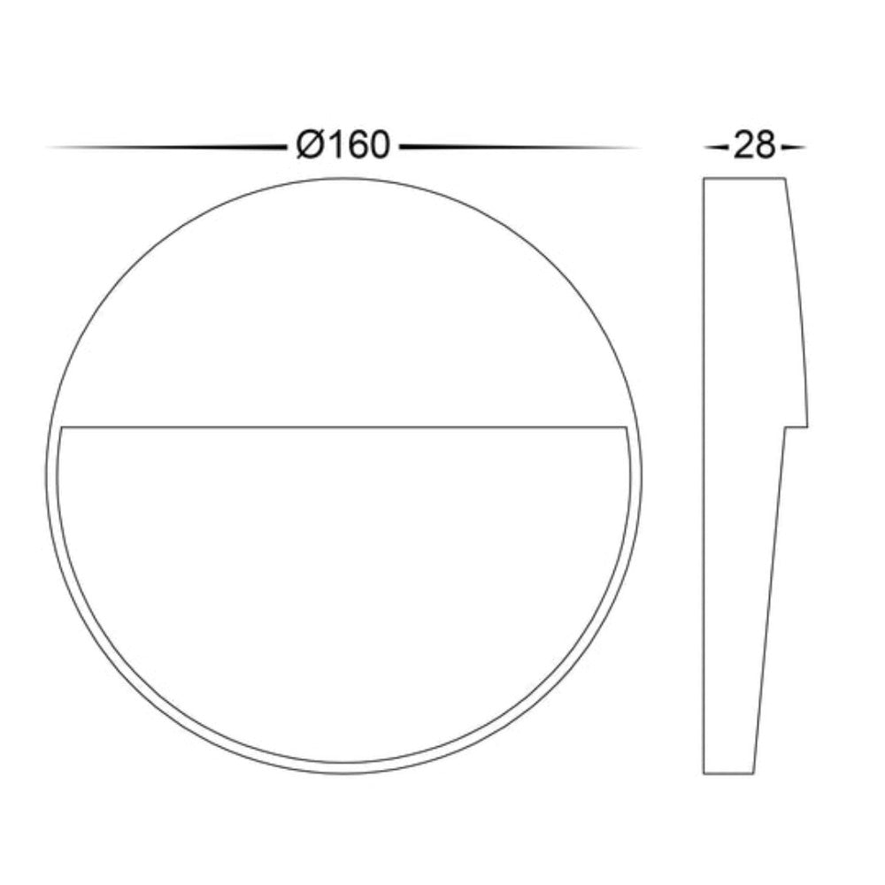 Buy Outdoor Step Lights Australia Fino Round LED Outdoor Step Light 6W Black 3CCT - HV3269T-BLK-12V-RND