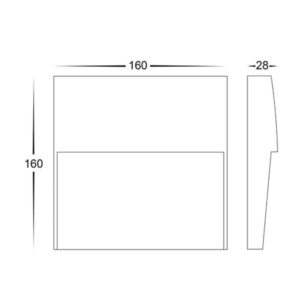 Buy Outdoor Step Lights Australia Fino Square LED Outdoor Step Light 6W White 3CCT - HV3269T-BLK-12V-SQ