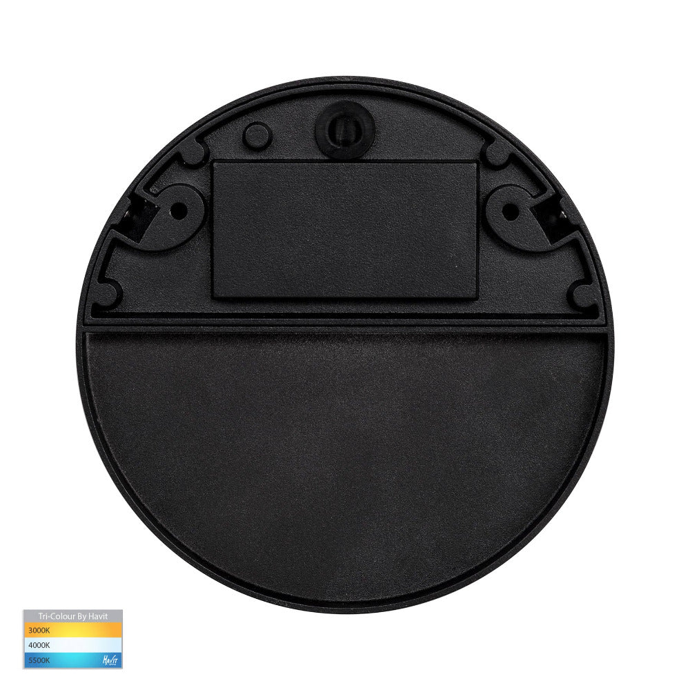 Buy Outdoor Step Lights Australia Fino Round LED Outdoor Step Light 6W Black 3CCT - HV3269T-BLK-12V-RND