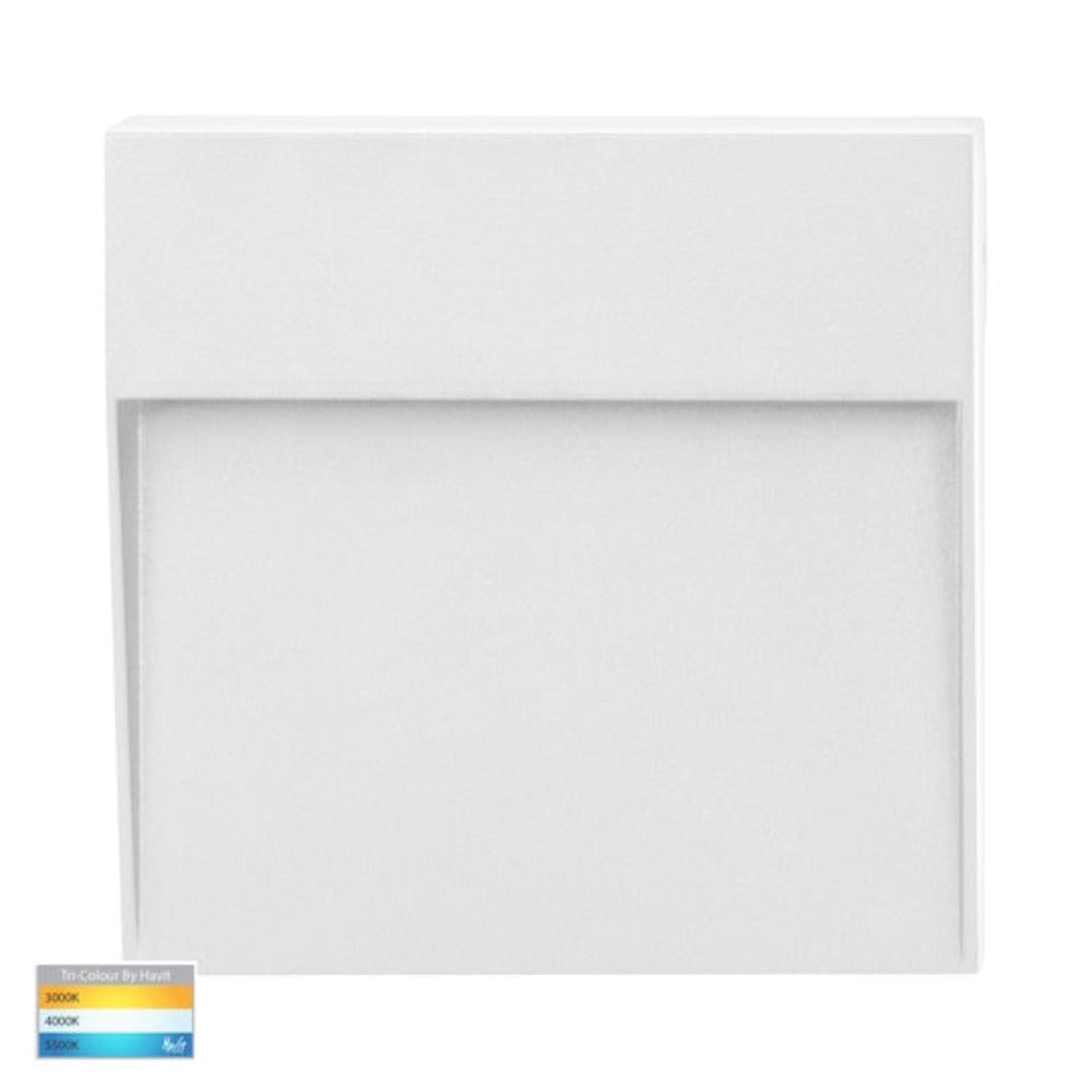 Buy Outdoor Step Lights Australia Fino Square LED Outdoor Step Light 6W White 3CCT - HV3269T-BLK-12V-SQ