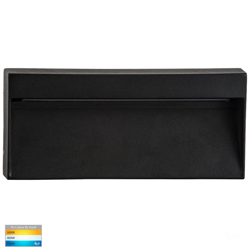 Buy Outdoor Step Lights Australia Virsma Rectangular LED Step Light 240V Black 3CCT - HV3275T-BLK-240V