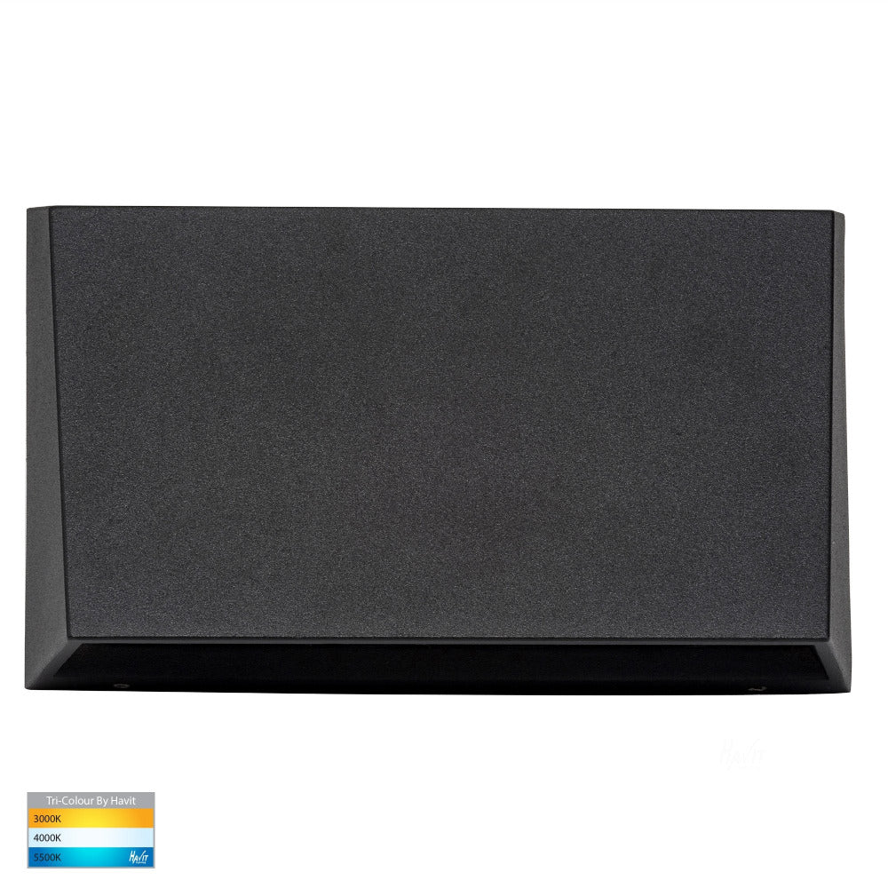 Buy Outdoor Step Lights Australia Shim Rectangular Step Light 240V Black 3CCT - HV3278T-BLK-240V