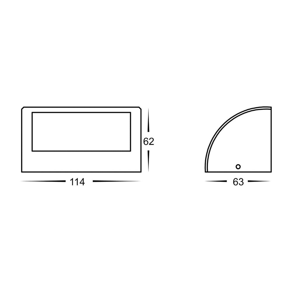 Buy Outdoor Step Lights Australia Ridge Surface Mounted Step Light Black 316 Stainless Steel 3CCT- HV3283T-BLK