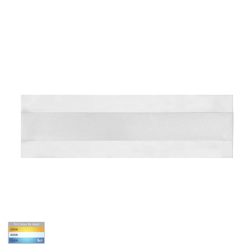 Buy Exterior Wall Lights Australia Barline LED Exterior Wall Light L300mm White Aluminium 3 CCT - HV3581T-WHT
