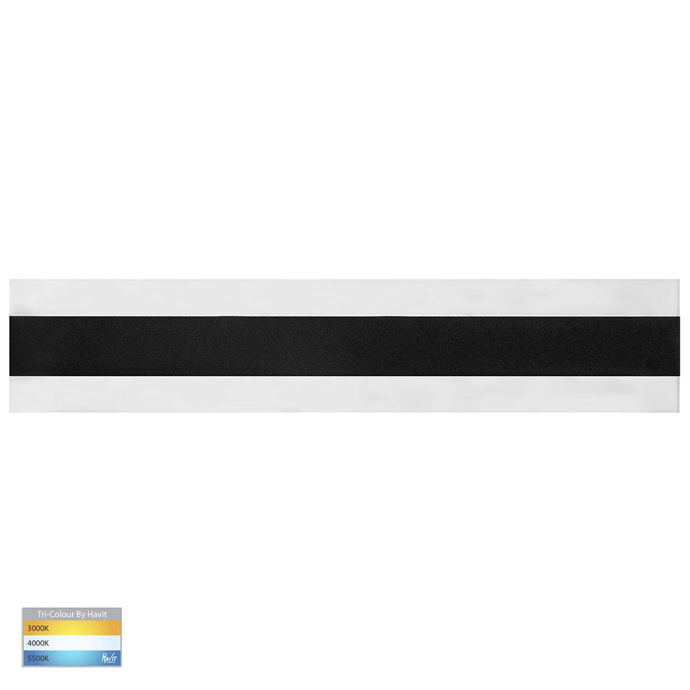 Buy Exterior Wall Lights Australia Barline LED Exterior Wall Light L600mm Black Aluminium 3 CCT - HV3582T-BLK