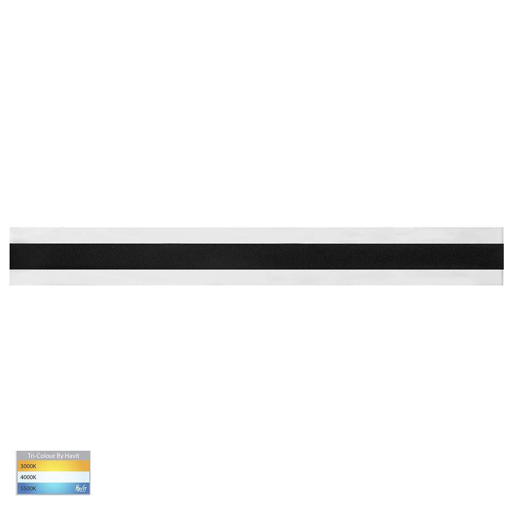 Buy Exterior Wall Lights Australia Barline LED Exterior Wall Light L1000mm Black Aluminium 3 CCT - HV3584T-BLK