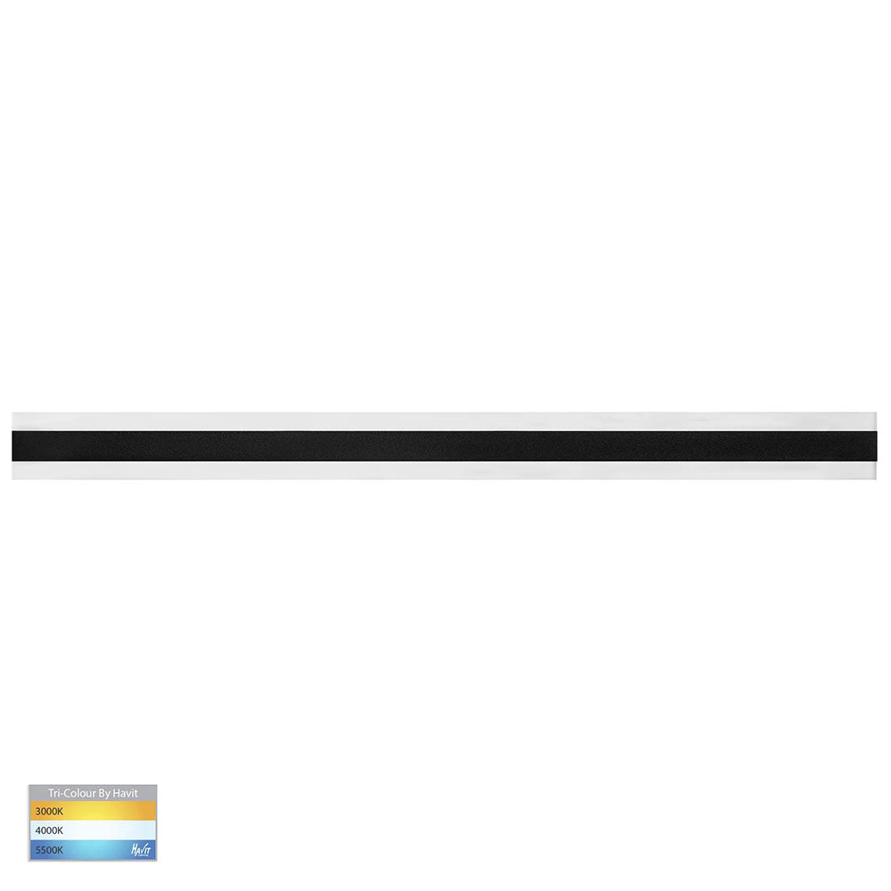 Buy Exterior Wall Lights Australia Barline LED Exterior Wall Light L1500mm Black Aluminium 3 CCT - HV3586T-BLK