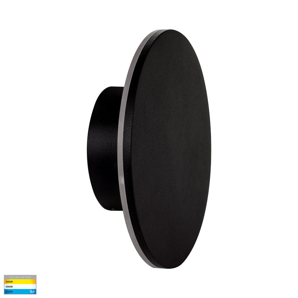 Buy Exterior Wall Lights Australia Halo LED Wall Light 12W Black 3CCT - HV3592T-BLK