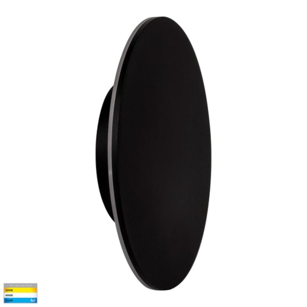 Buy Exterior Wall Lights Australia Halo LED Wall Light 24W Black 3CCT - HV3594T-BLK