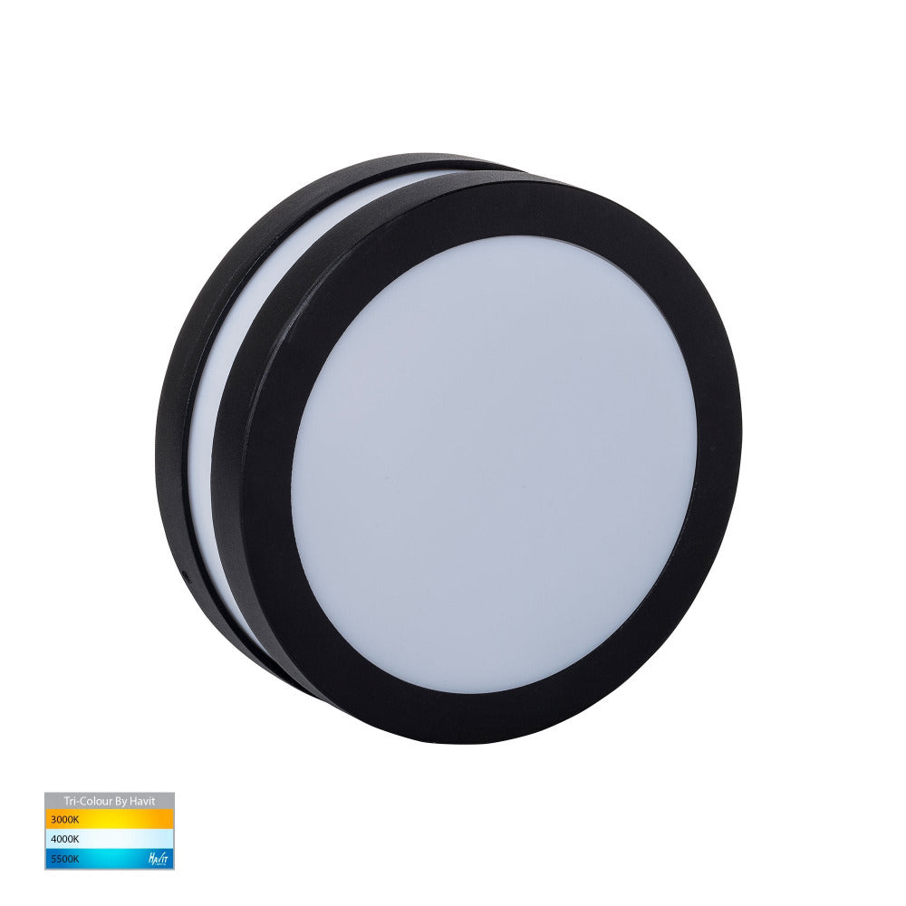 Buy Exterior Wall Lights Australia Roto Surface Mounted Exterior Wall Light Black 3CCT - HV36012T-BLK