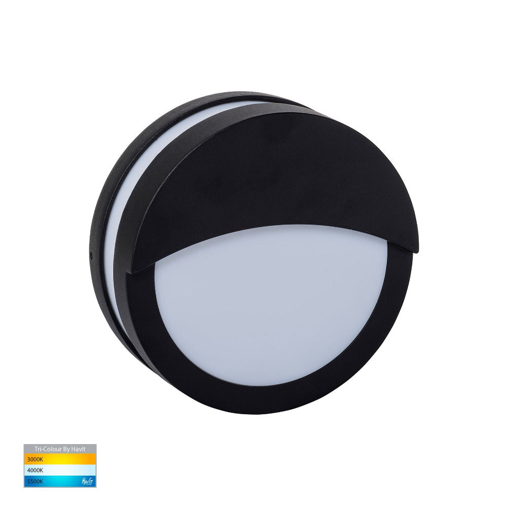 Buy LED Bunker Lights Australia Roto Surface Mounted Exterior Wall Light With Bunker Black 3CCT - HV36012T-BLK