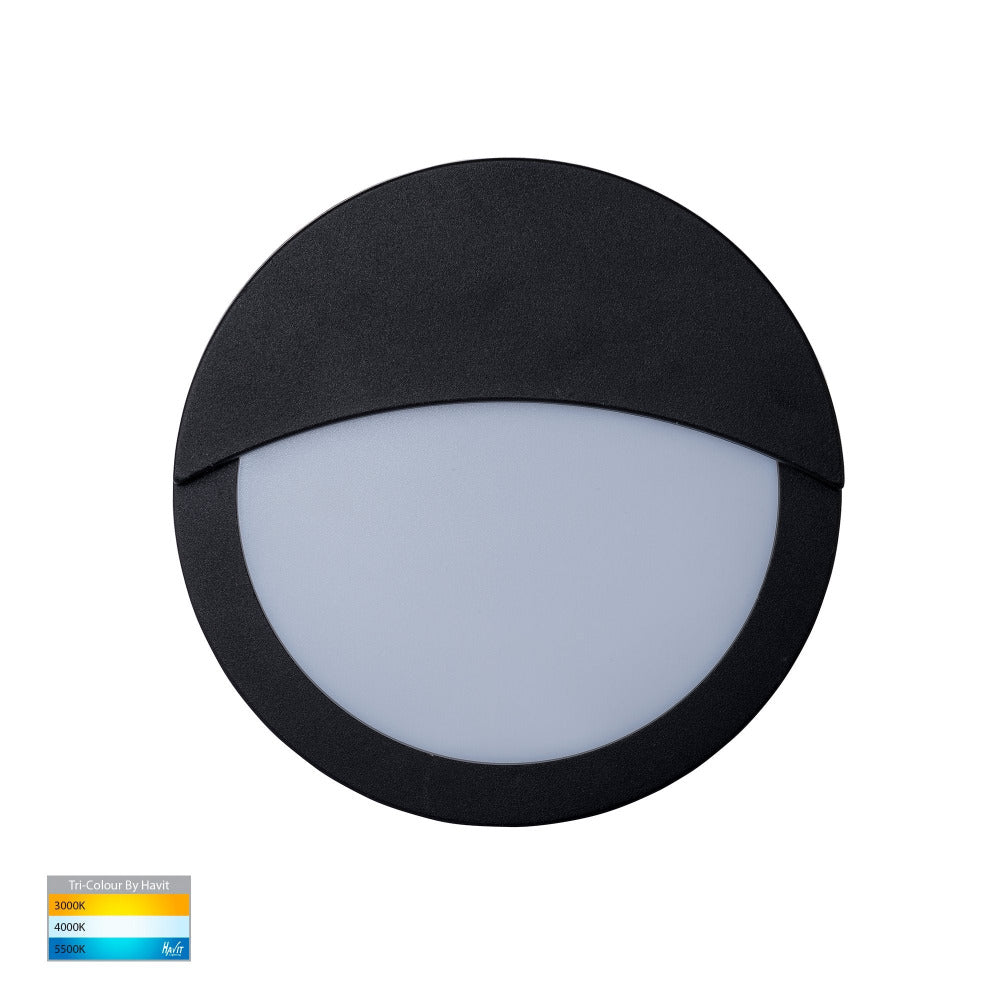 Buy LED Bunker Lights Australia Roto Surface Mounted Exterior Wall Light With Bunker Black 3CCT - HV36012T-BLK