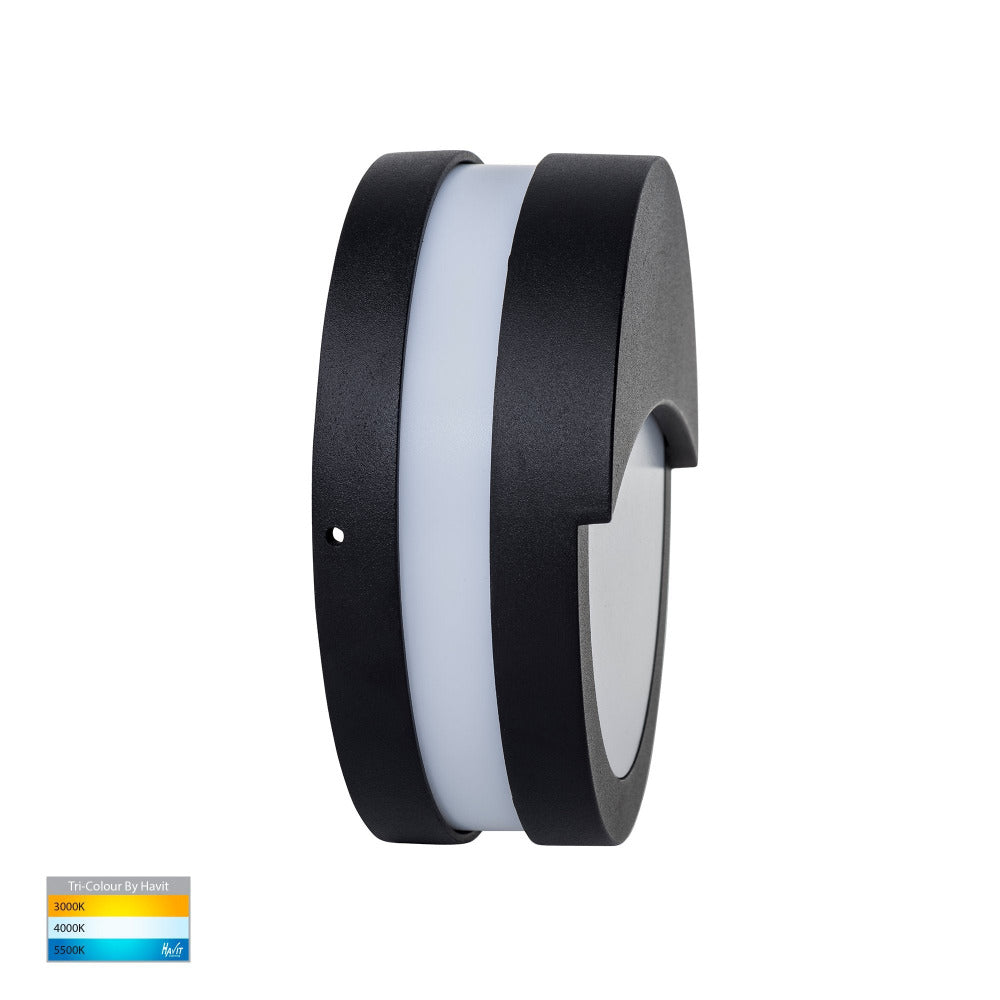 Buy LED Bunker Lights Australia Roto Surface Mounted Exterior Wall Light With Bunker Black 3CCT - HV36012T-BLK