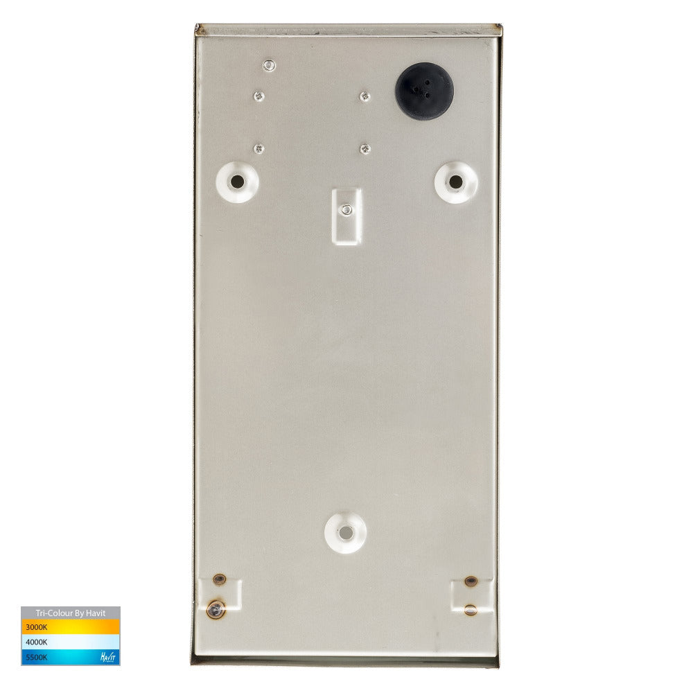 Buy Exterior Wall Lights Australia Taper Square LED Wedge Wall Light 9W 316 Stainless Steel 3CCT - HV3601T-SS316