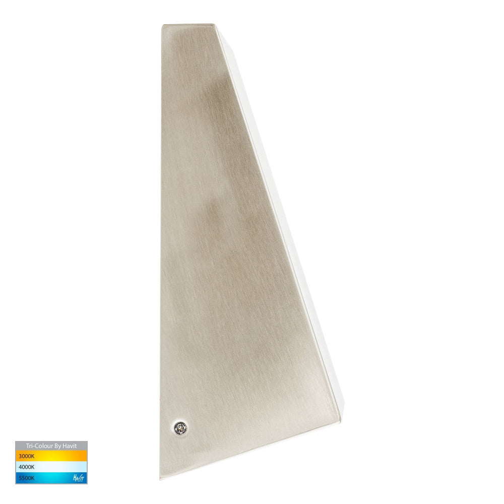 Buy Exterior Wall Lights Australia Taper Square LED Wedge Wall Light 9W 316 Stainless Steel 3CCT - HV3601T-SS316