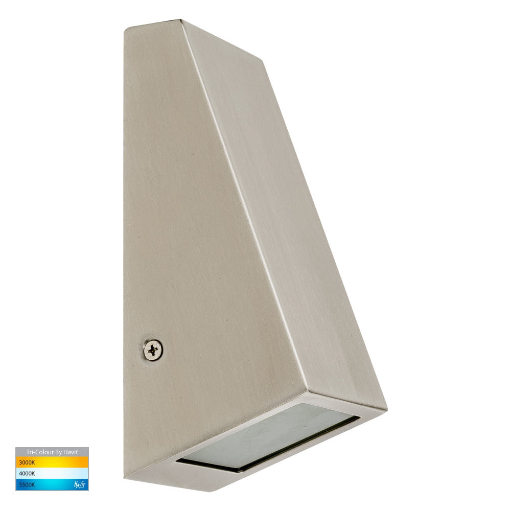 Taper Square LED Wedge Wall Light 5W 316 Stainless Steel 3CCT - HV3602T-SS316