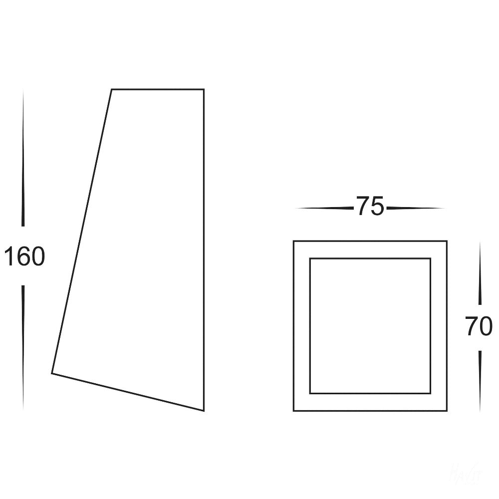 Buy Exterior Wall Lights Australia Taper LED Wedge Wall Light White 316 Stainless Steel 3CCT - HV3605T-BLK
