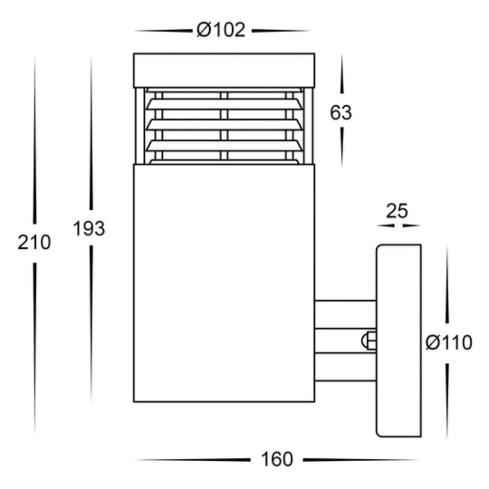 Buy Exterior Wall Lights Australia Mini Louvre Wall Light 316 Stainless Steel 3CCT - HV3622T-SS316