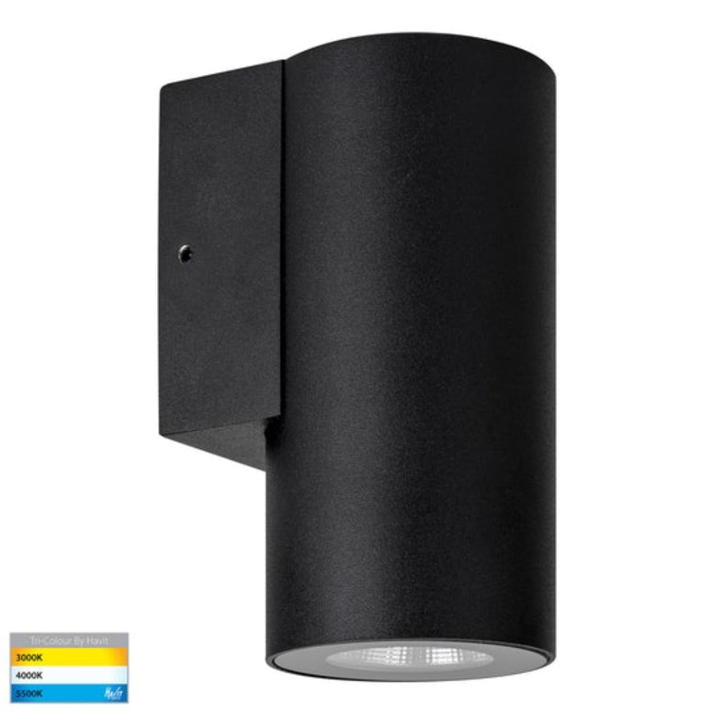 Buy Exterior Wall Lights Australia Aries LED Fixed Down Wall Light Black 316 Stainless Steel 3CCT - HV3625T-BLK