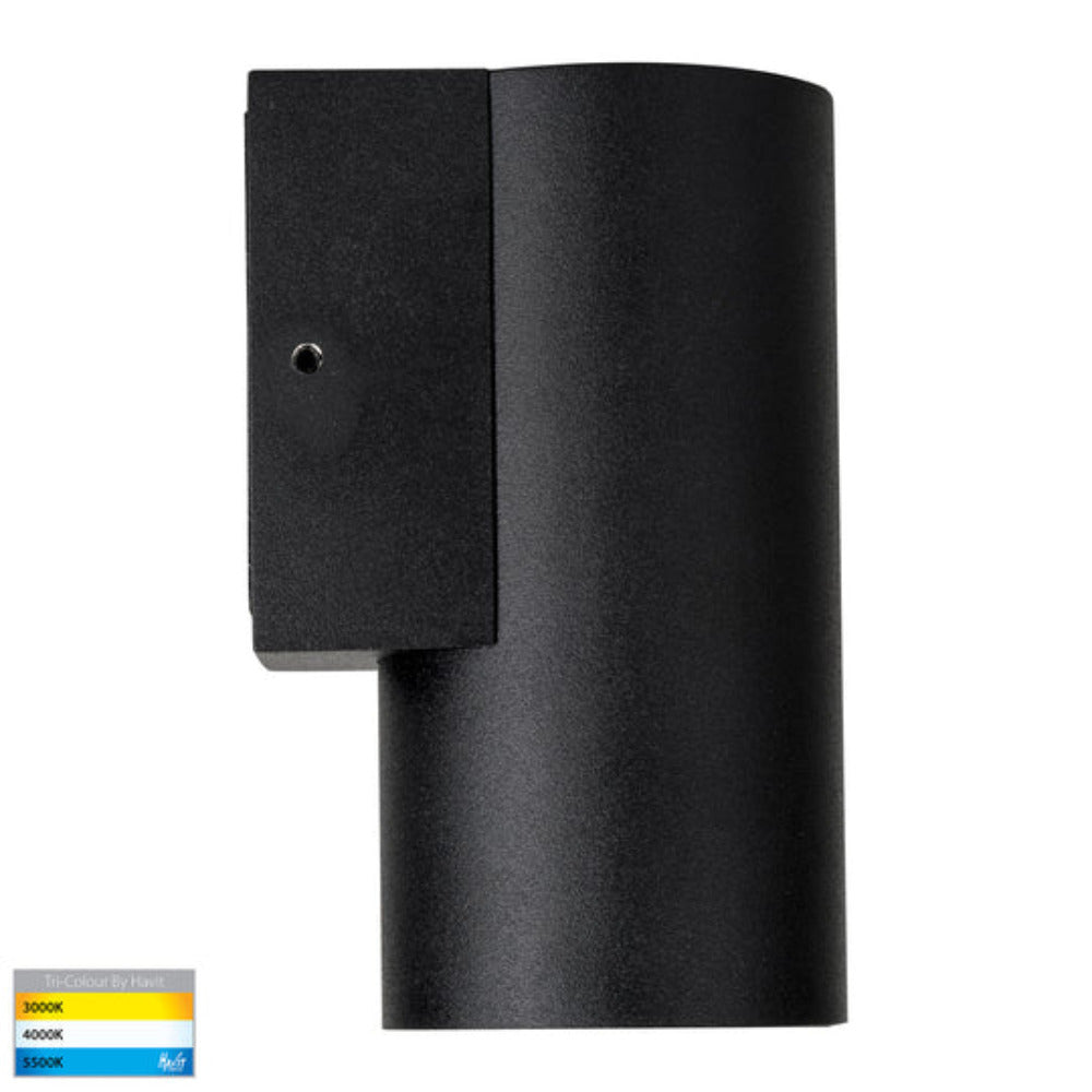 Buy Exterior Wall Lights Australia Aries LED Fixed Down Wall Light Black 316 Stainless Steel 3CCT - HV3625T-BLK