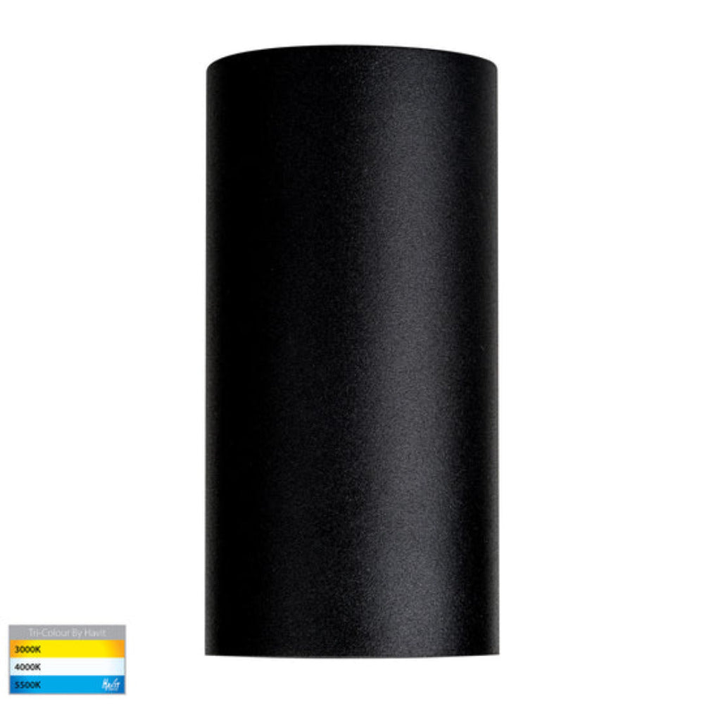 Buy Exterior Wall Lights Australia Aries LED Fixed Down Wall Light Black 316 Stainless Steel 3CCT - HV3625T-BLK