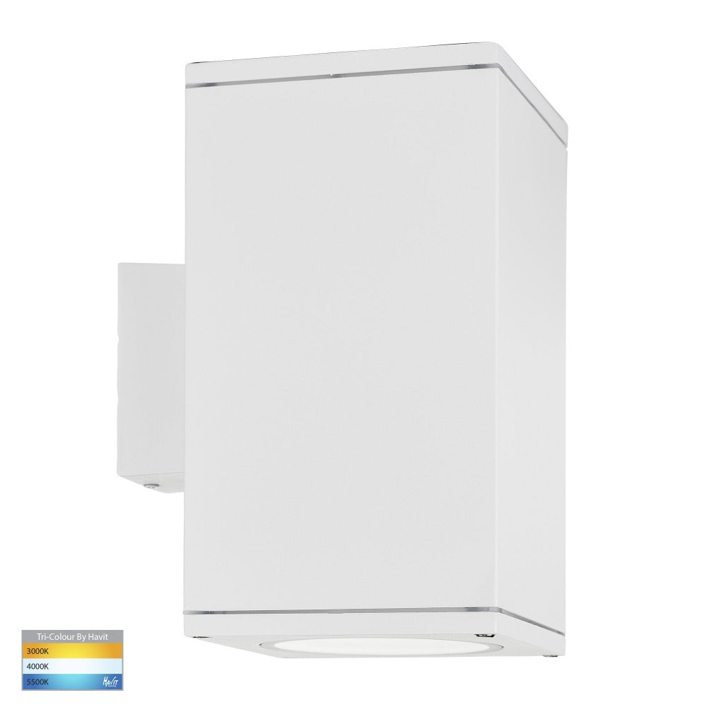 Buy Up / Down Wall Lights Australia Porter Square Large Up & Down LED Wall Light White 3CCT - HV3629T-WHT-SQ