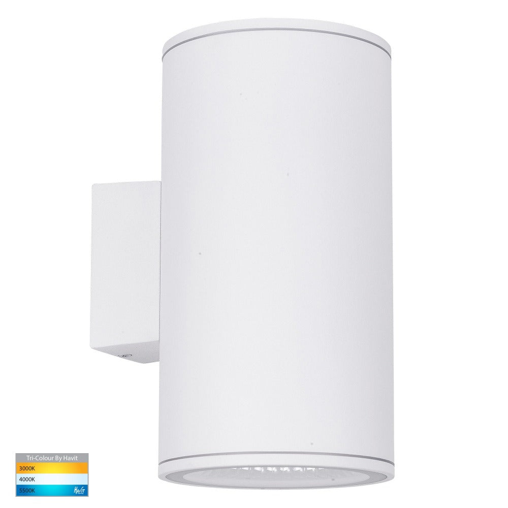 Buy Up / Down Wall Lights Australia Porter Round Large Up & Down LED Wall Light White 3CCT - HV3629T-WHT