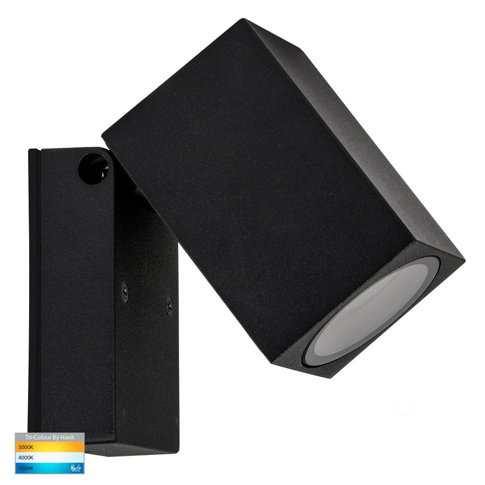 Buy Exterior Wall Lights Australia Accord Single Adjustable Spot Light Black 3CCT - HV3630T-BLK