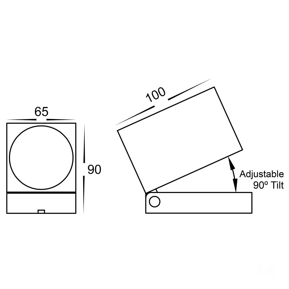 Buy Exterior Wall Lights Australia Accord Single Adjustable Spot Light White 3CCT - HV3630T-WHT