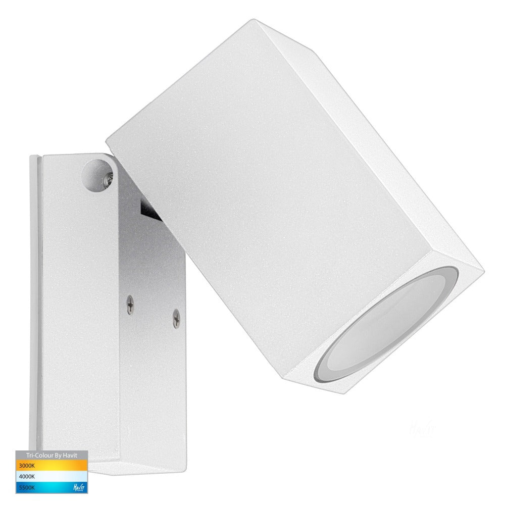 Buy Exterior Wall Lights Australia Accord Single Adjustable Spot Light White 3CCT - HV3630T-WHT