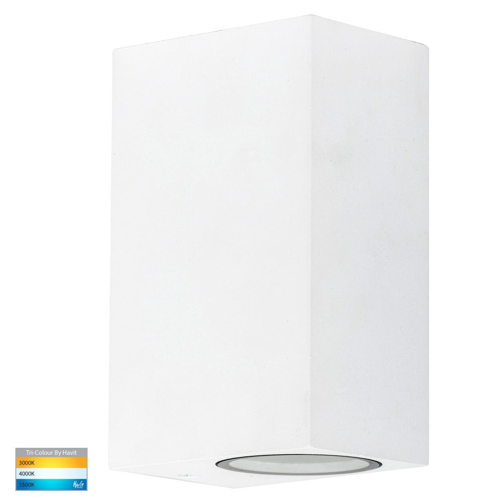 Buy Up / Down Wall Lights Australia Accord Square Up & Down LED Wall Light White 3CCT - HV3632T-WHT
