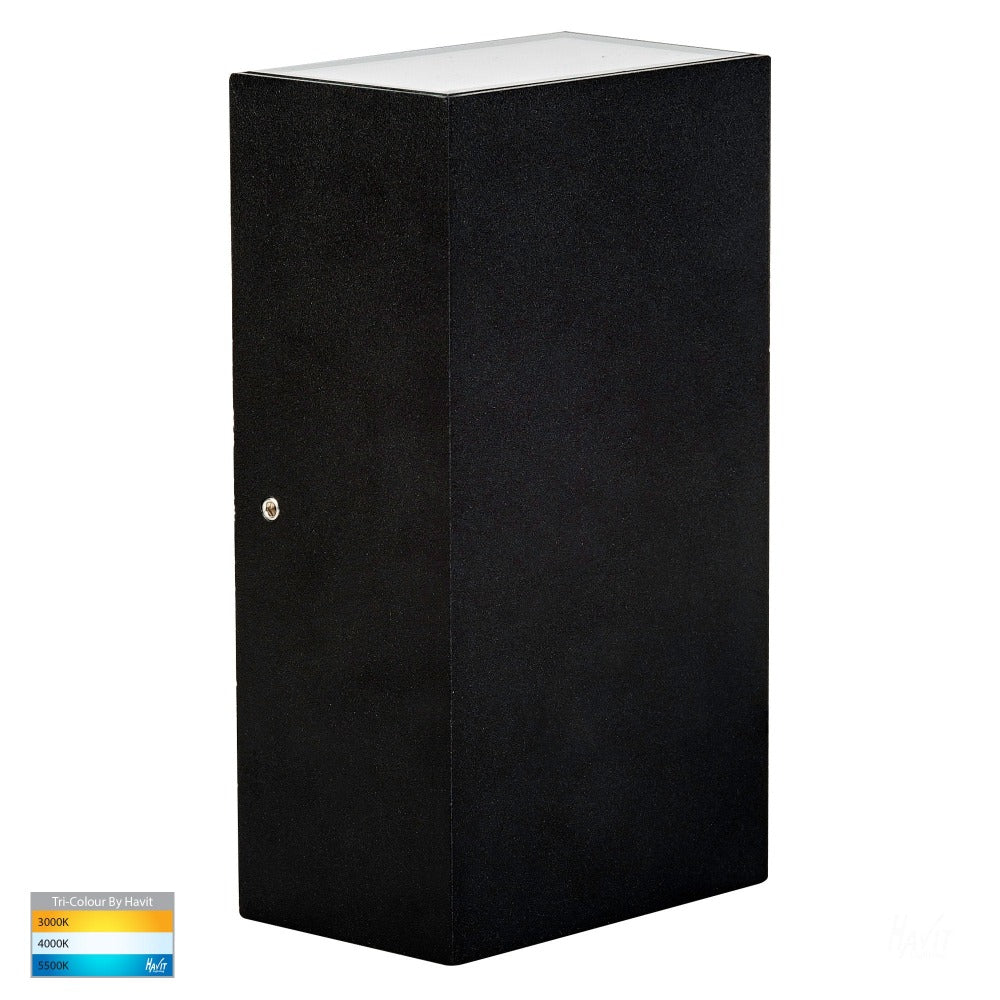 Buy Up / Down Wall Lights Australia Platz Square Up & Down LED Wall Light Black 3CCT - HV3634T-BLK