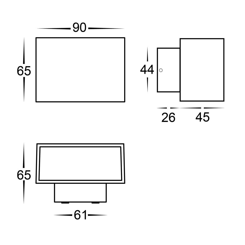 Buy Up / Down Wall Lights Australia Mini Blokk Up & Down LED Wall Light White 3000K - HV3638W-WHT