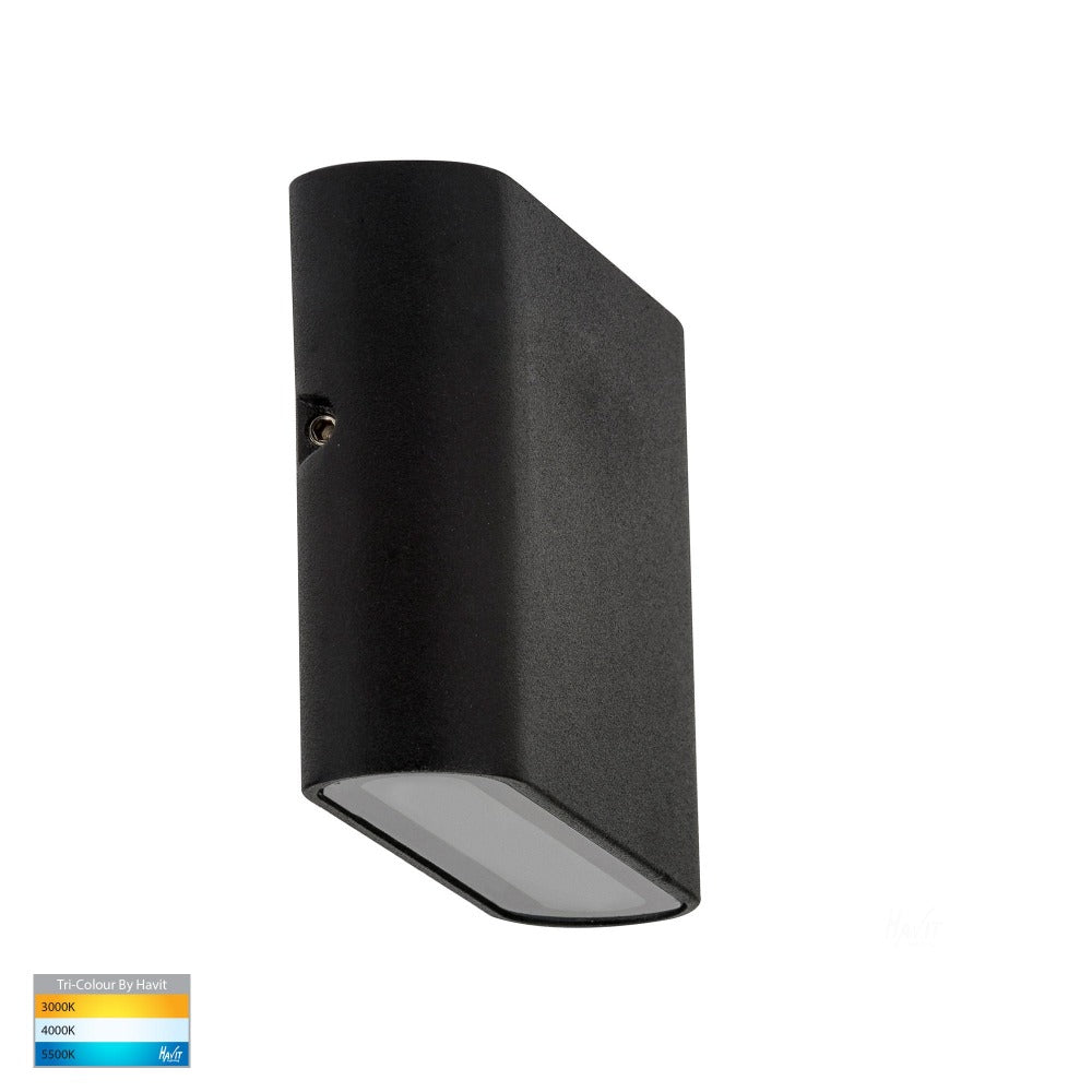 Buy Exterior Wall Lights Australia Lisse Fixed Down LED Wall Light 240V Black 3CCT - HV3641T-BLK-240V