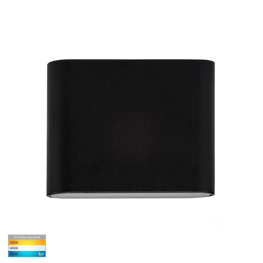 Lisse Up & Down LED Wall Light 240V Black 3CCT - HV3642T-BLK-240V