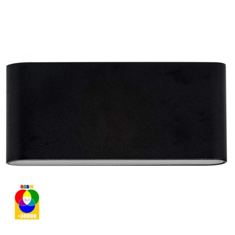 Buy Exterior Wall Lights Australia Lisse Exterior Fixed Down Wall Light 12V W175mm Black RGBW - HV3643RGBW-BLK