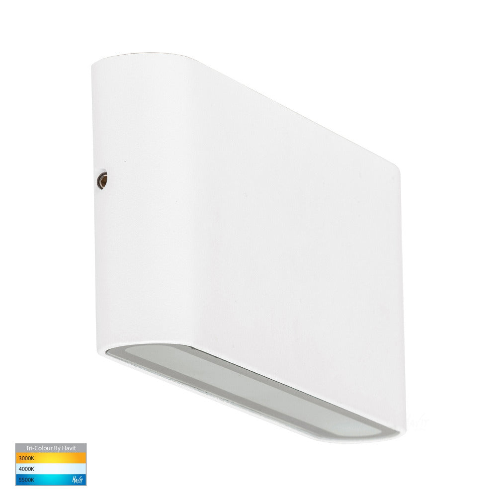 Buy Exterior Wall Lights Australia Lisse Exterior Fixed Down Wall Light White 3CCT - HV3643T-WHT-240V