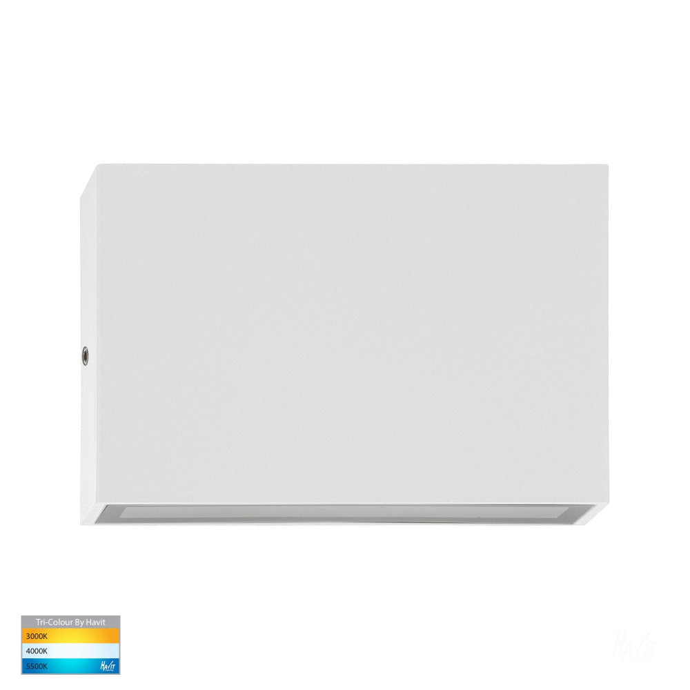 Buy Exterior Wall Lights Australia Essil Exterior Down Surface Mounted Wall Light 240V White 3CCT - HV3645T-WHT-240V