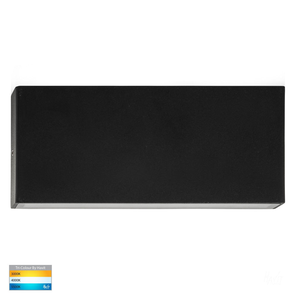 Buy Exterior Wall Lights Australia Essil Exterior Down Surface Mounted Wall Light 6W 240V Black 3CCT - HV3647T-BLK-240V