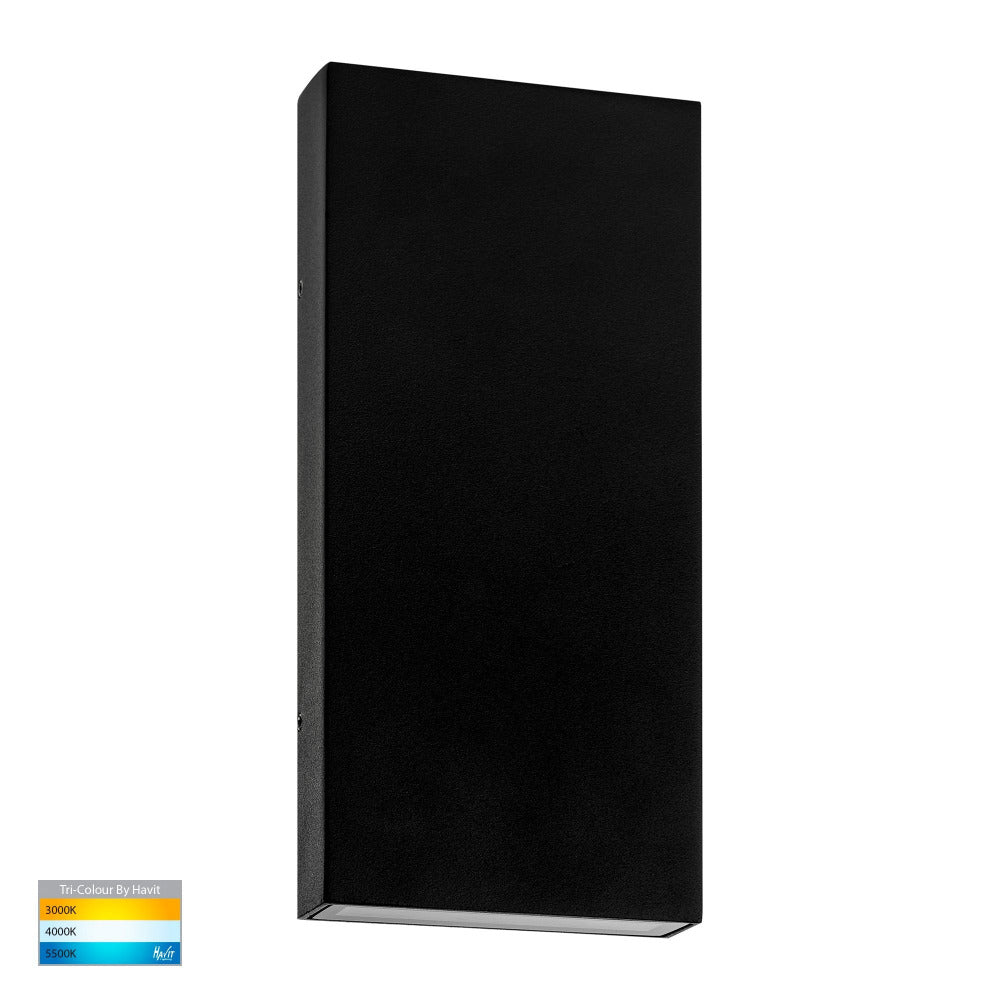 Buy Up / Down Wall Lights Australia Essil Surface Mounted Up-Down Wall 2 Lights 240V 6W Black 3CCT - HV3649T-BLK-240V
