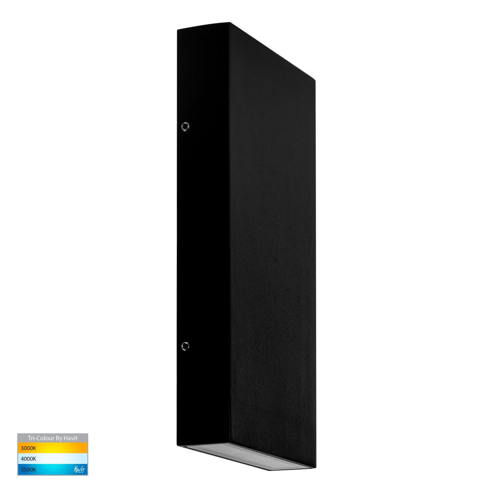 Buy Up / Down Wall Lights Australia Essil Surface Mounted Up-Down Wall 2 Lights 12V 6W Black 3CCT - HV3649T-BLK-12V