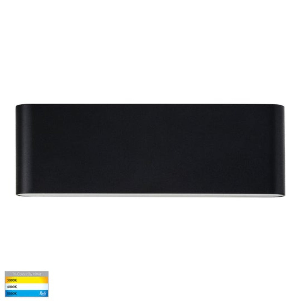 Buy Exterior Wall Lights Australia Lisse Exterior Fixed Down Wall Light 12V W250mm Black 3CCT - HV3652T-BLK-12V