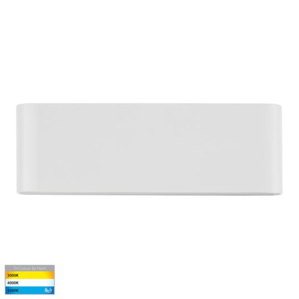 Buy Exterior Wall Lights Australia Lisse Exterior Fixed Down Wall Light 240V W250mm White 3CCT - HV3652T-WHT-240V