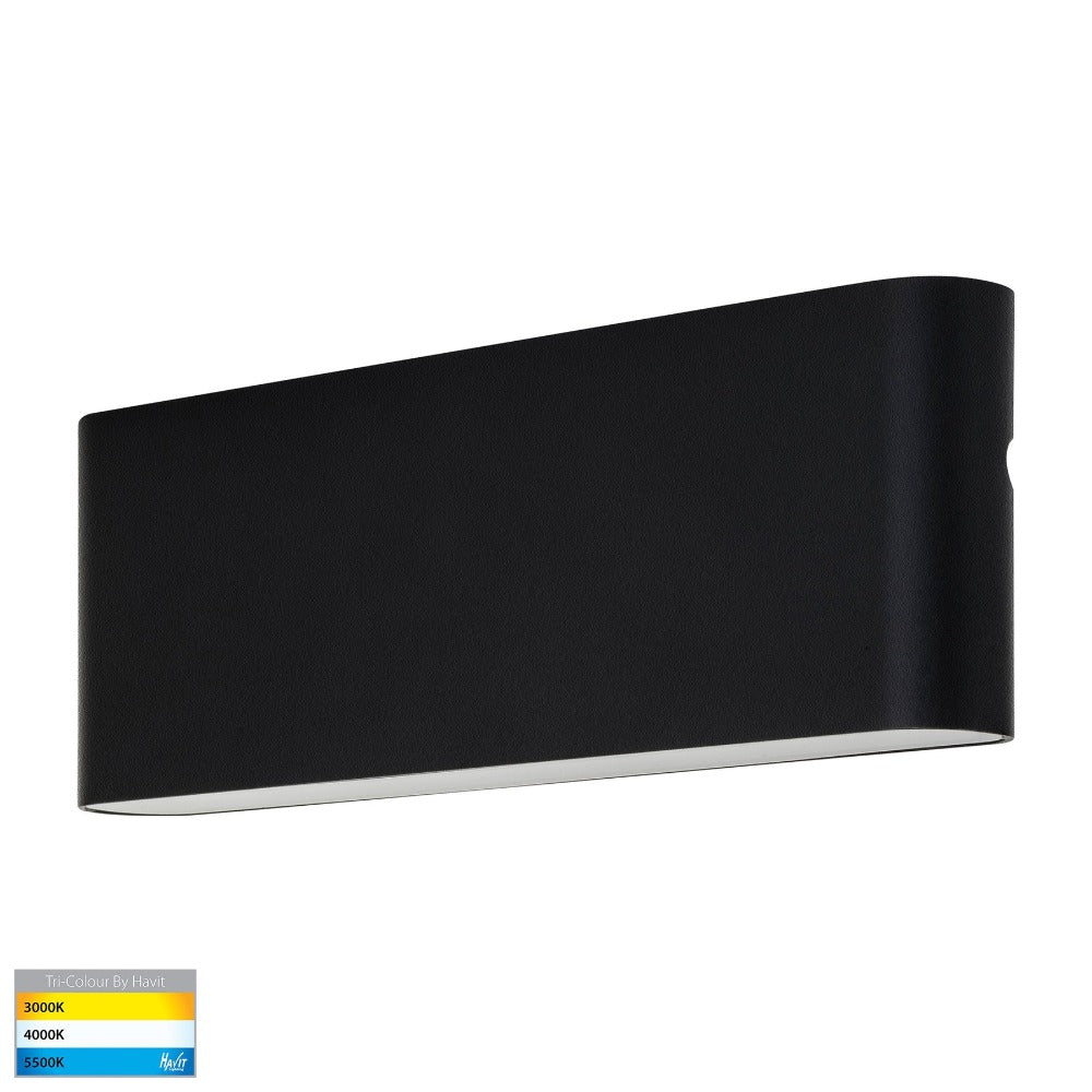 Buy Exterior Wall Lights Australia Lisse Exterior Fixed Down Wall Light 240V W250mm Black 3CCT - HV3652T-BLK-240V