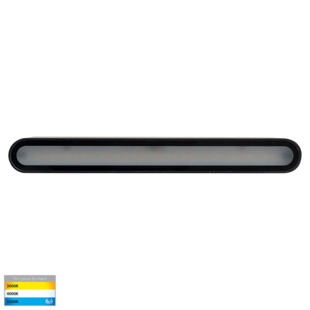 Buy Exterior Wall Lights Australia Lisse Exterior Fixed Down Wall Light 240V W250mm Black 3CCT - HV3652T-BLK-240V