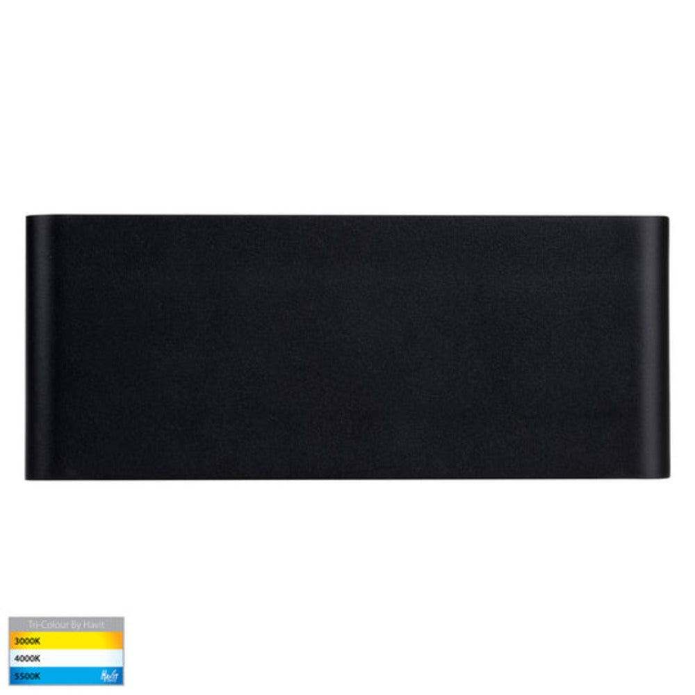 Buy Up / Down Wall Lights Australia Lisse Up / Down Wall 2 Lights W250mm Black Aluminium 3CCT - HV3653T-BLK-240V