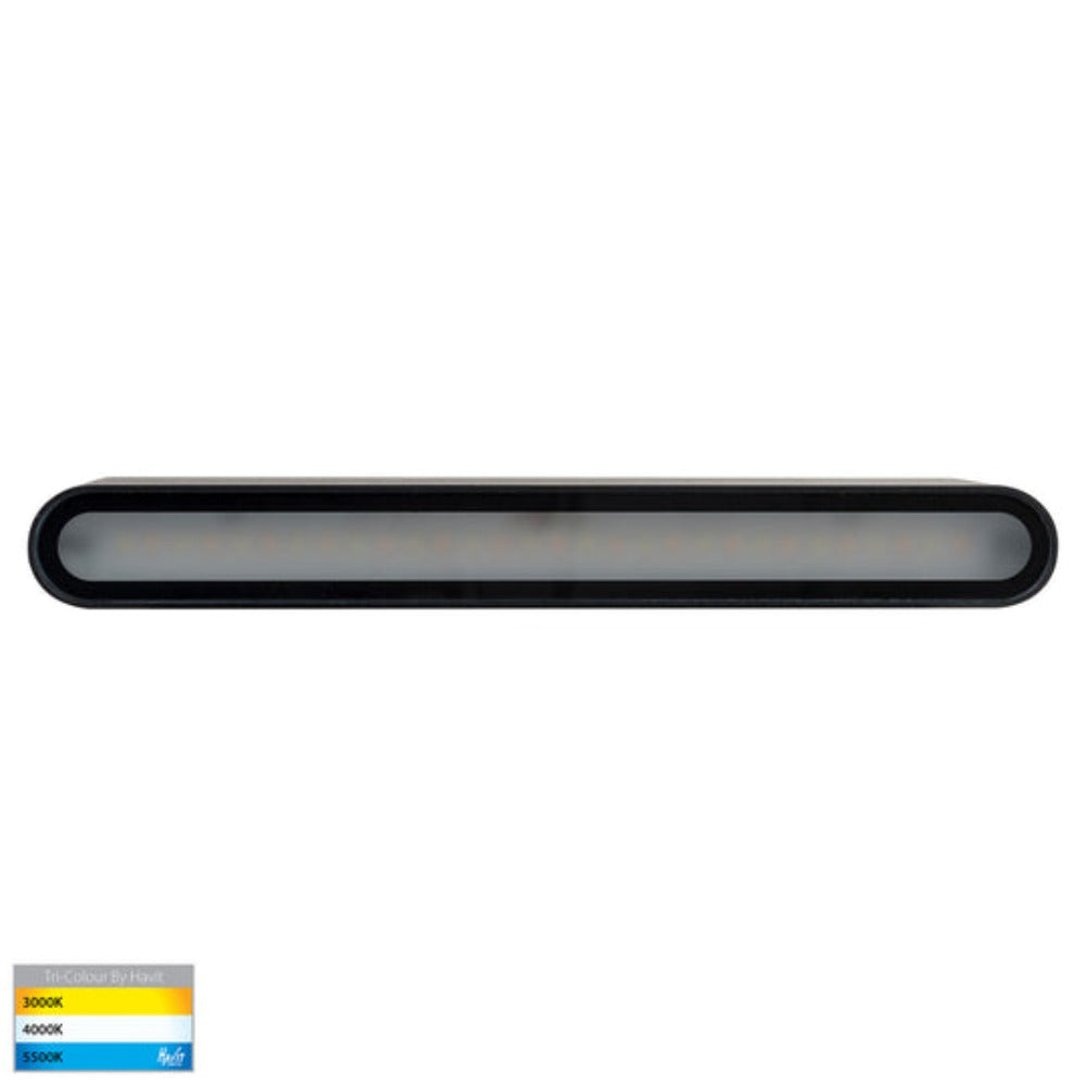 Buy Up / Down Wall Lights Australia Lisse Up / Down Wall 2 Lights W250mm Black Aluminium 3CCT - HV3653T-BLK-240V